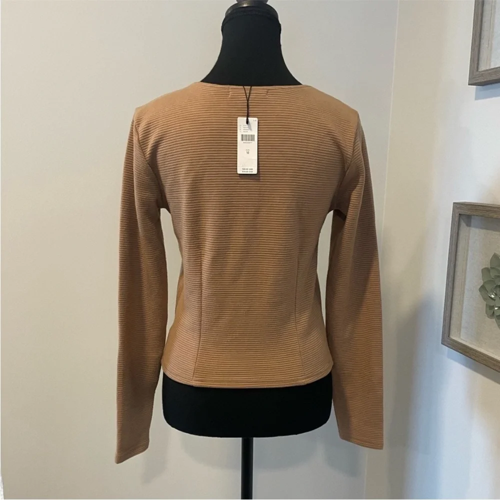 Anthropologie BB Dakota Camel Ribbed Knit Corset Style Top NWT! - Picture 5 of 10